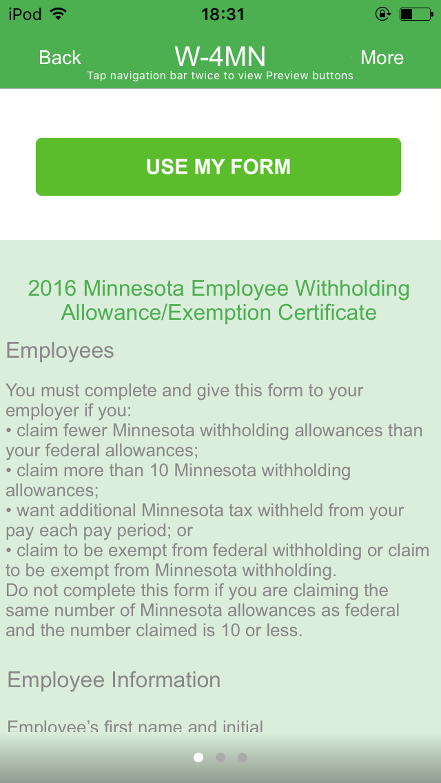 Minnesota W4 App