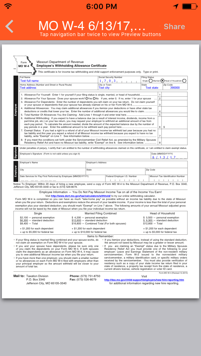 Missouri 2023 W4 Form Printable Printable Forms Free Online